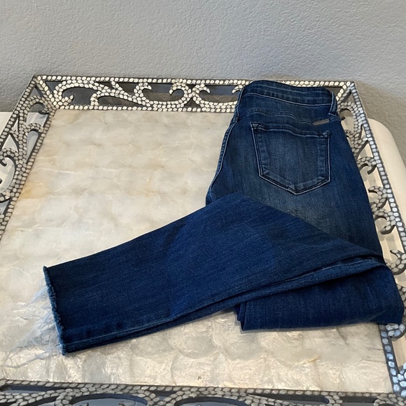 KanCan ESTILO WOMENS 27 STUDDED RIPPED SKINNY JEANS RAW HEM DISTRESSED, MED WASH - Picture 3 of 10